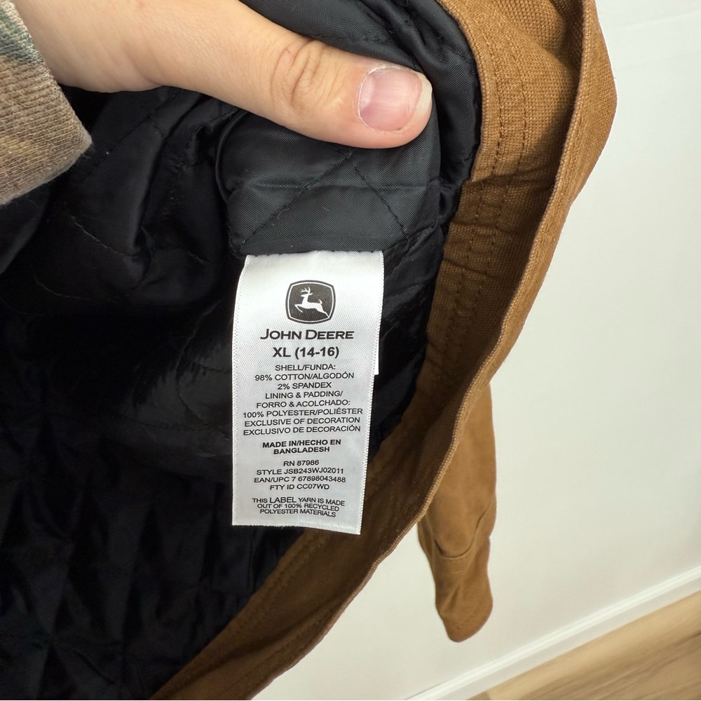 John Deere Kids Tan Canvas Jacket - Picture 6 of 7